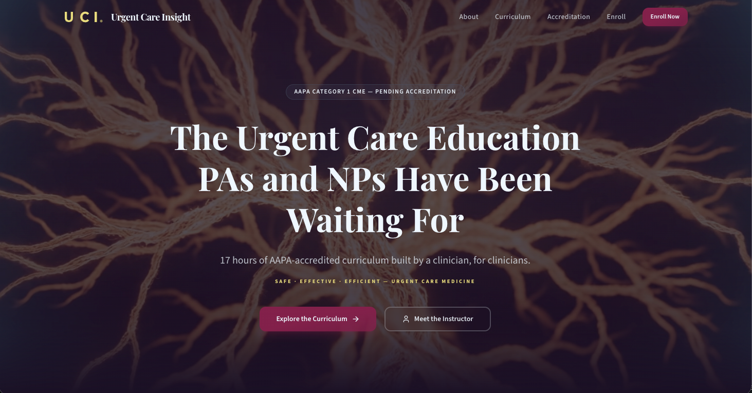 Urgent Care Insight education website