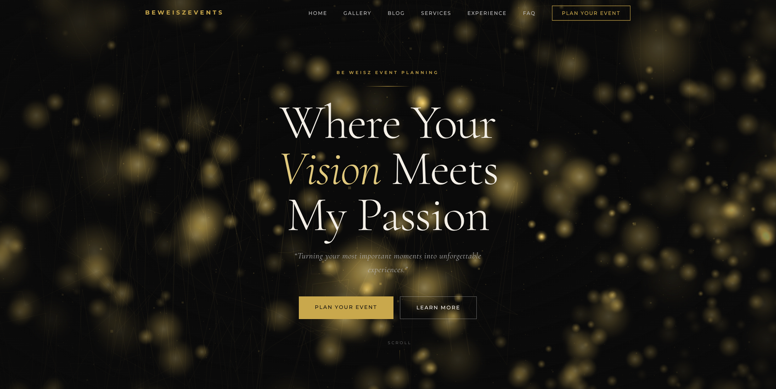 Be Weisz Event Planning website